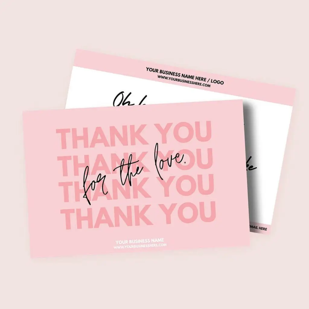 custom thank you card