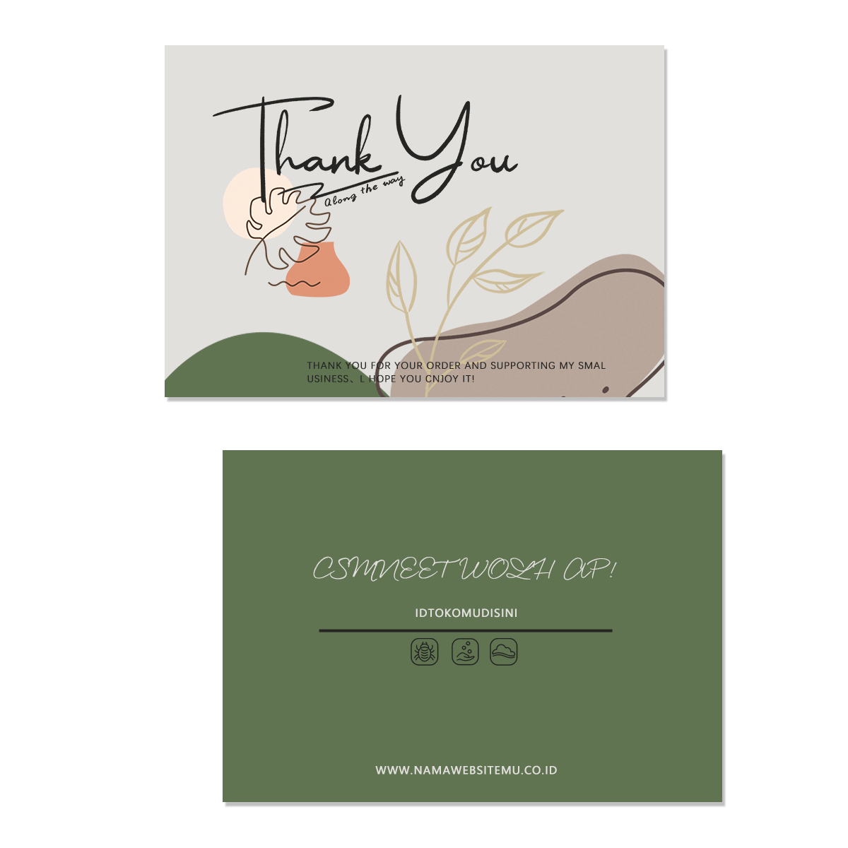 custom thank you card