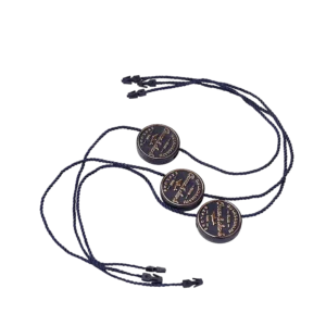 Array of custom hang strings in various colors and materials, ideal for securing hang tags with a stylish touch