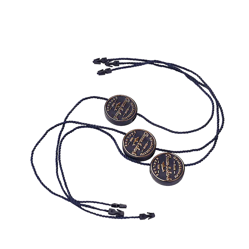 Array of custom hang strings in various colors and materials, ideal for securing hang tags with a stylish touch