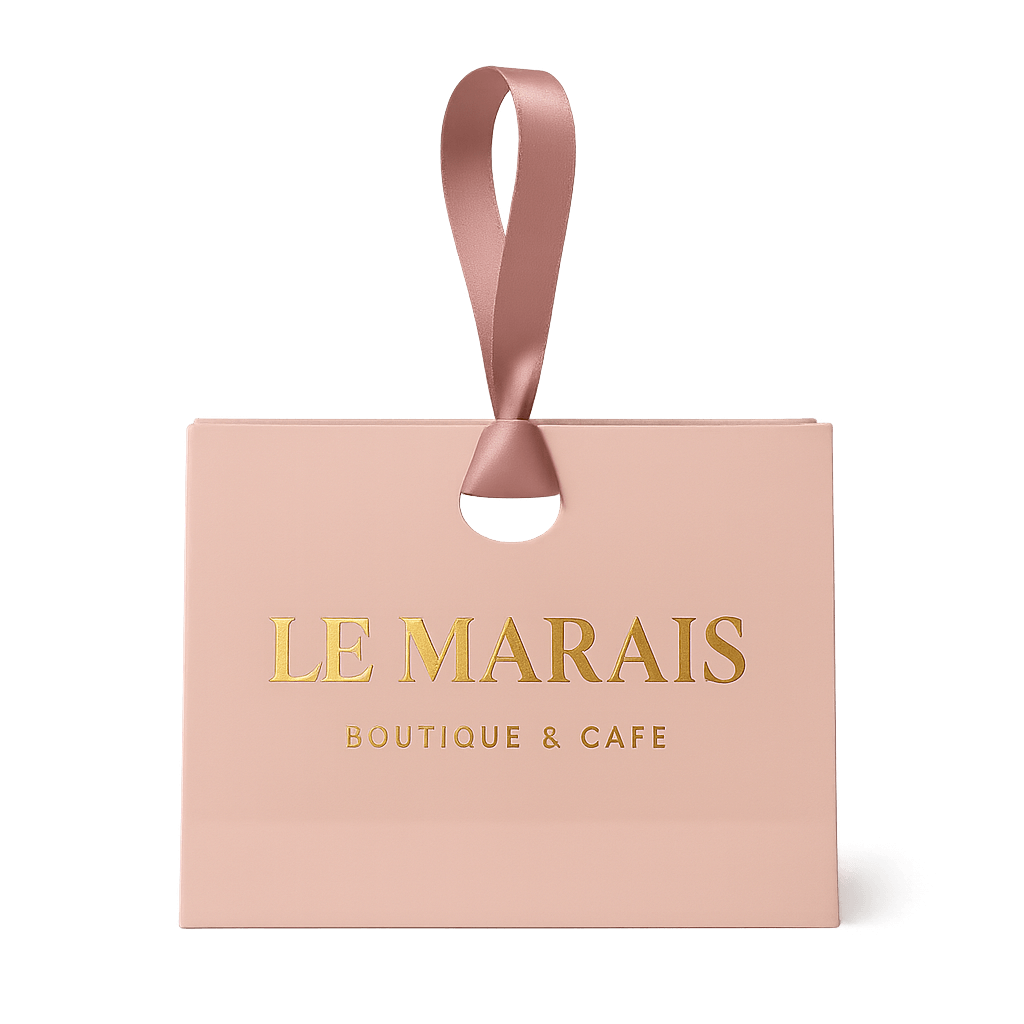 Luxury jewelry paper bag with a unique handle design, ideal for upscale retail packaging and enhancing brand presentation