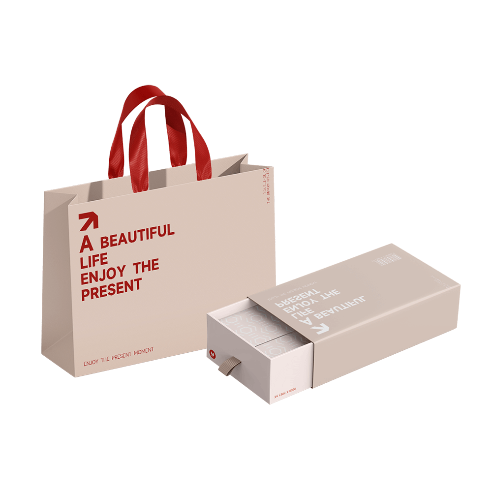 clothing packaging with custom paper shopping bag and rigid apparel box for retail garments