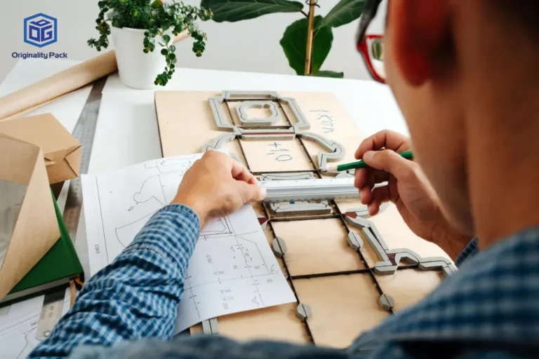 packaging engineer working on custom box dieline and structure design during packaging development process