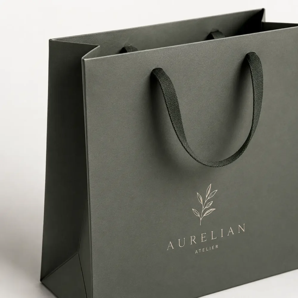 Luxury paper bag made with thicker paper for better structure, stronger hand feel, and stable product carrying in premium retail packaging.