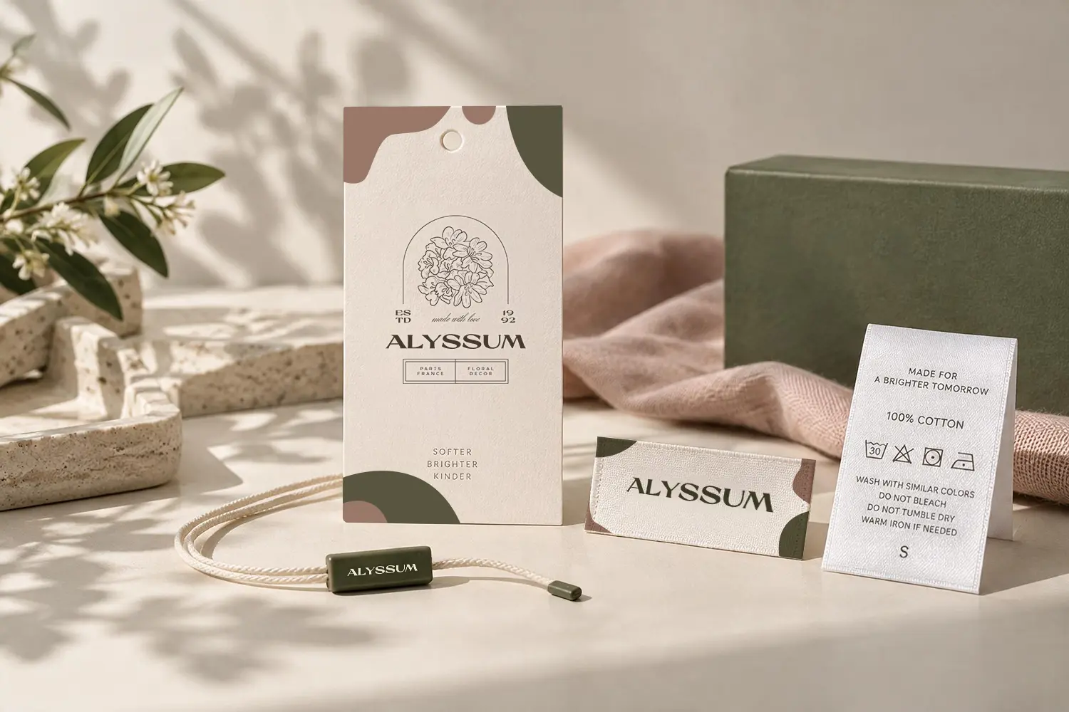 Custom clothing tags and labels including hang tags, woven labels and care labels for apparel brands